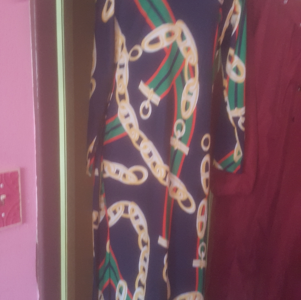 Floor Length Dress with belt & side zipper